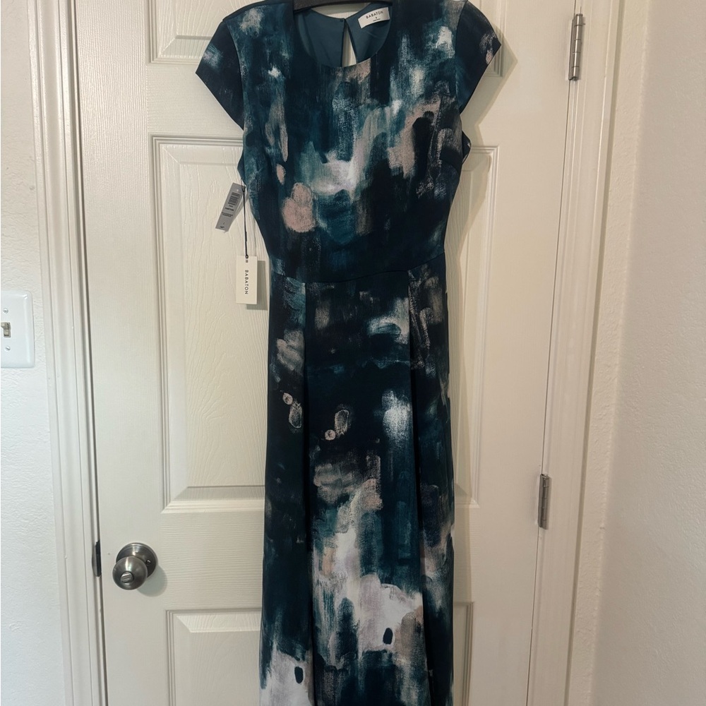Babaton Artistic Maxi Dress in Blue and Black